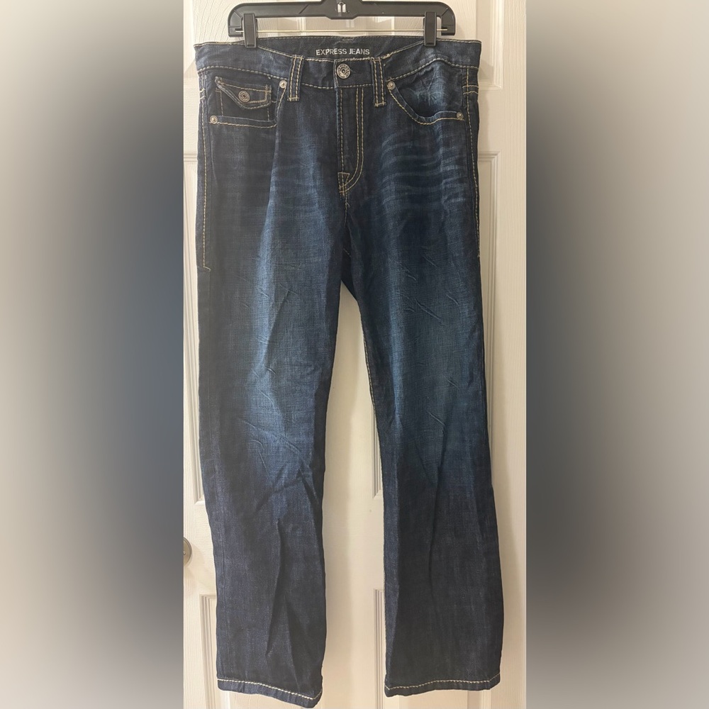 Men’s Express Dark Indigo Straight Jeans